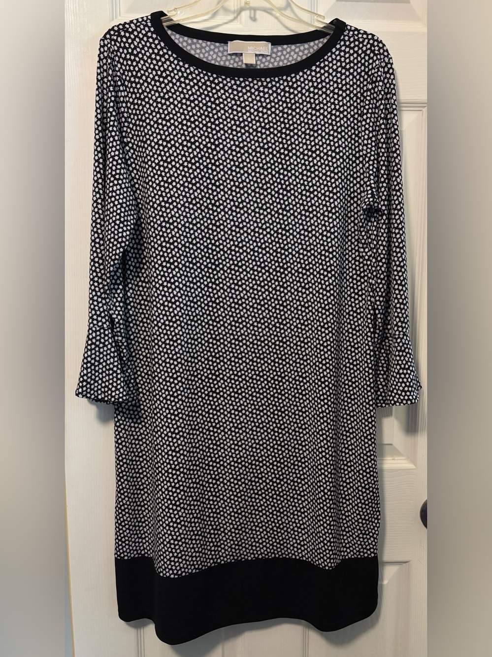 Michael Kors Black and White Shift Dress - Size L